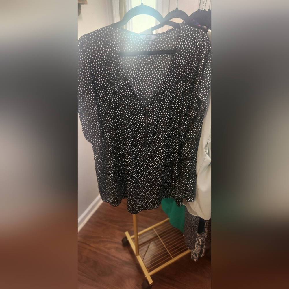 Vylette Black and White Blouse 3X
